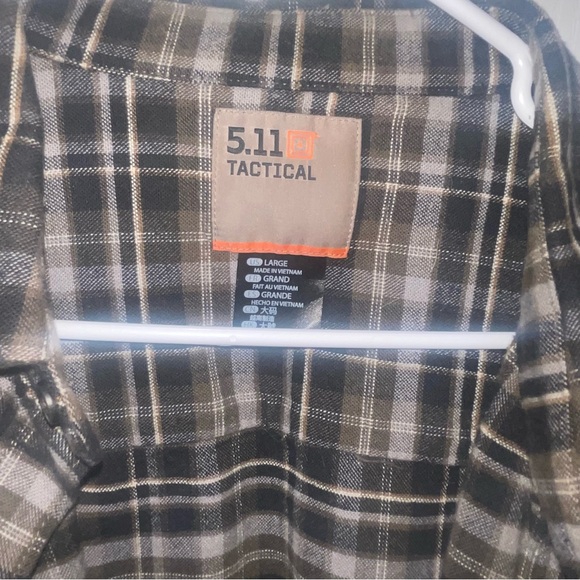 5.11 Tactical Black and Gray Checkered Flannel Shirt - Picture 3 of 4